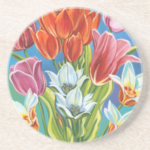 Dessous De Verre En Grès Bouquet en frontière III