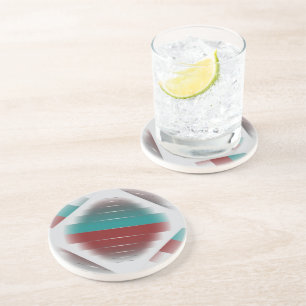 Dessous De Verre En Grès Bourgogne sarcelle en rotation