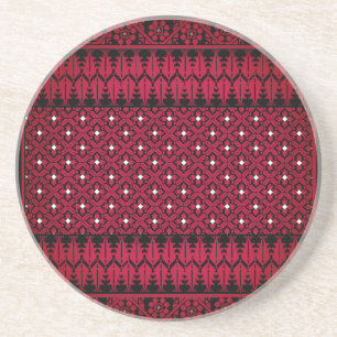Dessous De Verre En Grès Broderie palestinienne Tatreez imprimé