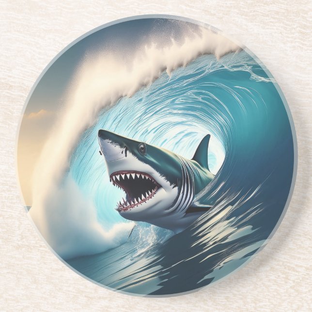 Dessous De Verre En Grès Bump et Bite de requin (Devant)
