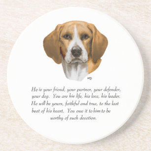 Dessous De Verre En Grès Cadeau Beagle MÂLE