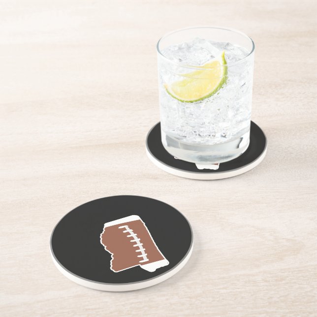 Dessous De Verre En Grès Cadeau d'amant du football d'amusement du (Côté)