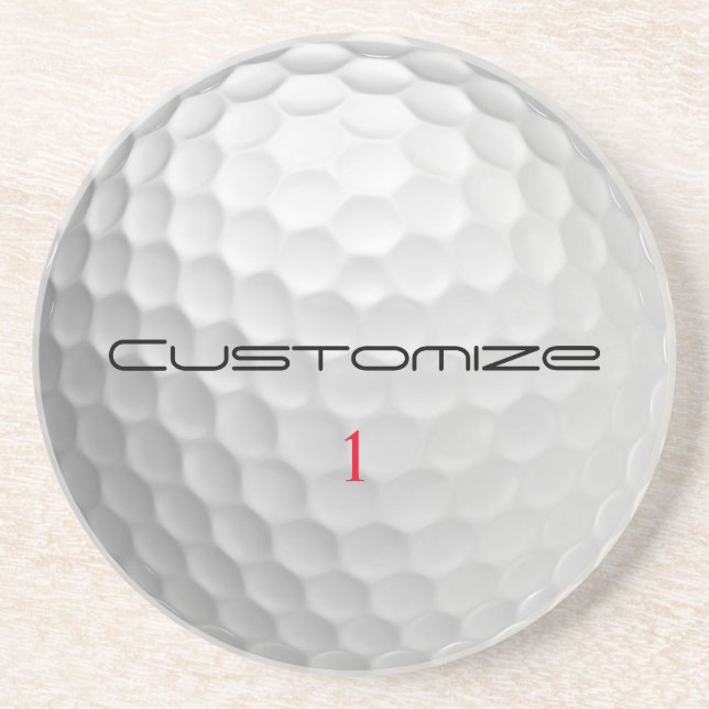 Dessous De Verre En Grès Cadeau de golf personnalisé avec nom et numéro per (Devant)