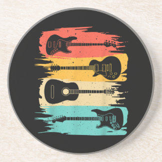 Dessous De Verre En Grès Cadeau Guitare vintage Pour Hommes Musique Musique