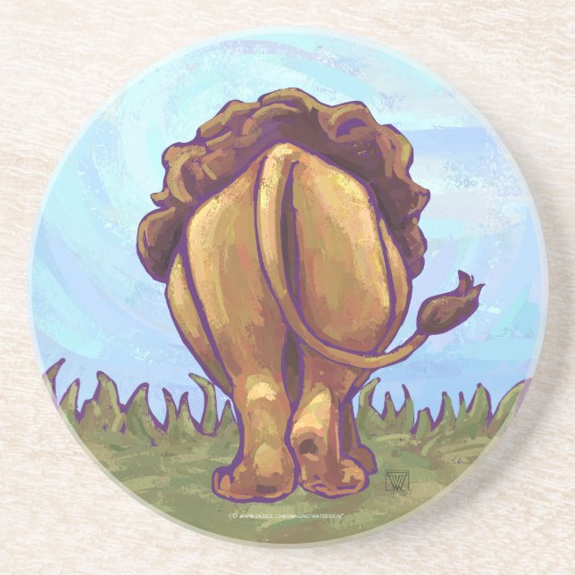 Dessous De Verre En Grès Cadeaux et accessoires Lion (Devant)