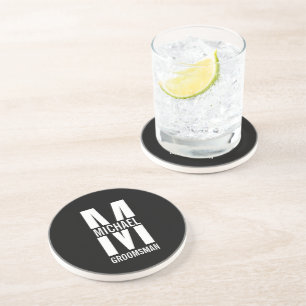 Dessous De Verre En Grès Cadeaux Personnalisés pour Garçons d'Honneur avec