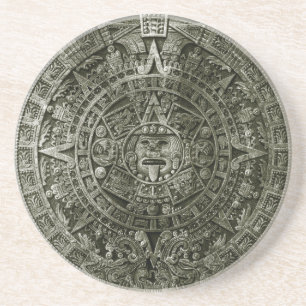 Dessous De Verre En Grès Calendrier zodiaque Aztec Sun Stone