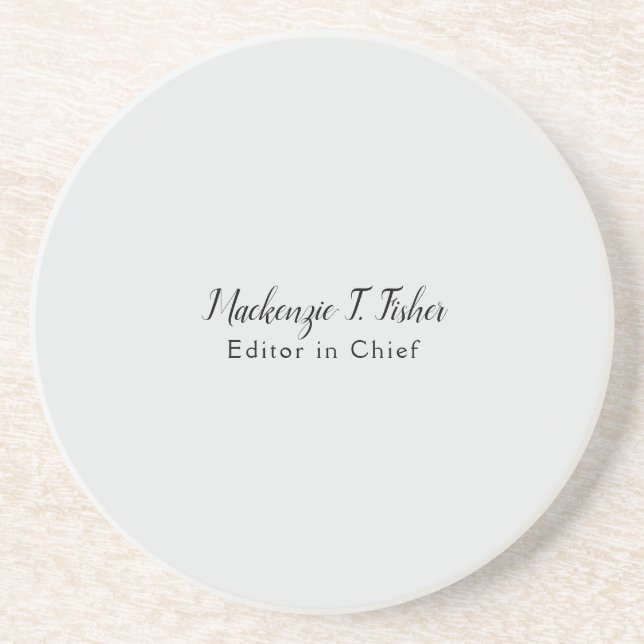 Dessous De Verre En Grès Calligraphie classique Élégante Plaque Gris simple (Devant)