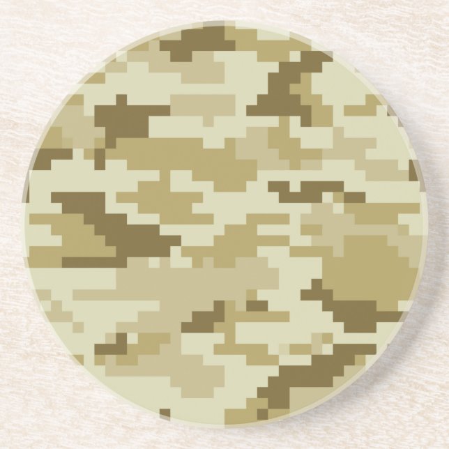 Dessous De Verre En Grès Camouflage 8 bits pour désert numérique / Camo (Devant)