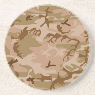 Dessous De Verre En Grès Camouflage de sable du désert