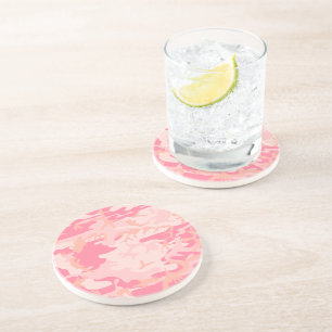 Dessous De Verre En Grès Camouflage rose, Armée