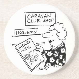 Dessous De Verre En Grès Caravan Club Shop Hosiery Hold-Up Cartoon