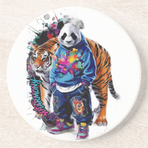 Dessous De Verre En Grès Carnet graphique ADOM Premium Artistic Panda & Tig