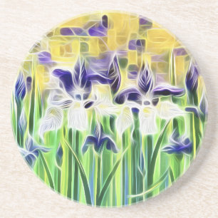 Dessous De Verre En Grès Carreau Iris Abstrait