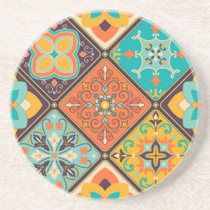 Dessous De Verre En Grès Carrelage coloré à patchwork d'inspiration islamiq