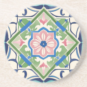 Dessous De Verre En Grès Carrelage rose et bleu