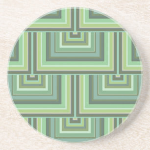 Dessous De Verre En Grès Carrés écailles vert olive motif