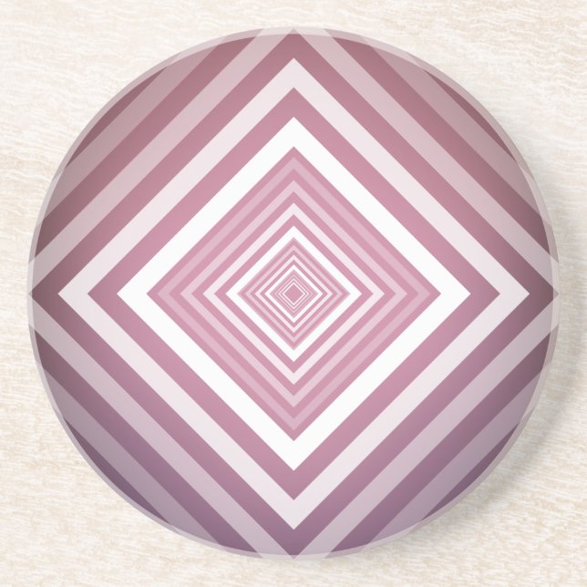 Dessous De Verre En Grès Carrés modernes de la Gradation rose et blanc (Devant)
