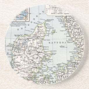 Dessous De Verre En Grès Carte ancienne du Danemark, Danmark en danois, 190