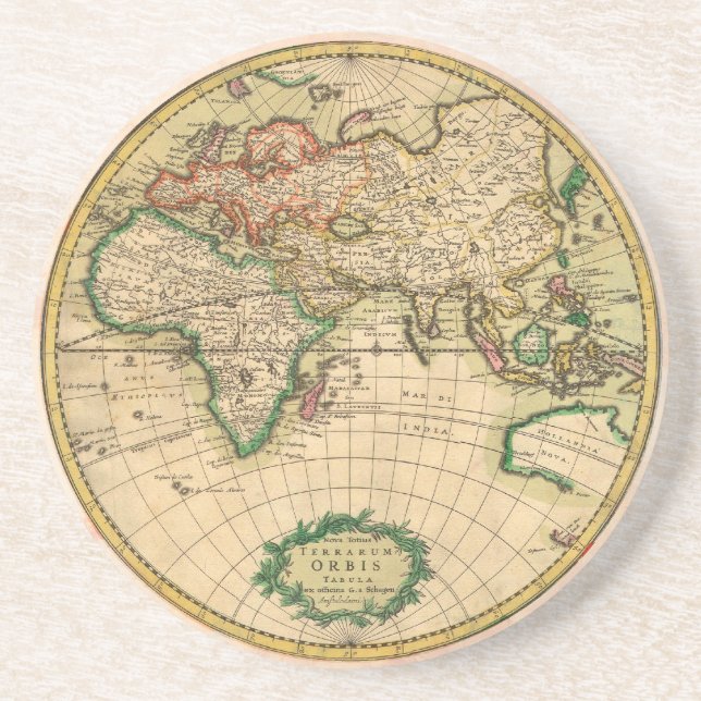Dessous De Verre En Grès Carte antique du monde (Devant)