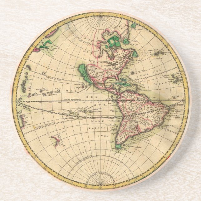Dessous De Verre En Grès Carte antique du monde (Devant)