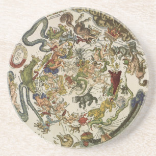 Dessous De Verre En Grès Carte céleste par Peter Apian, Astronomie Vintage