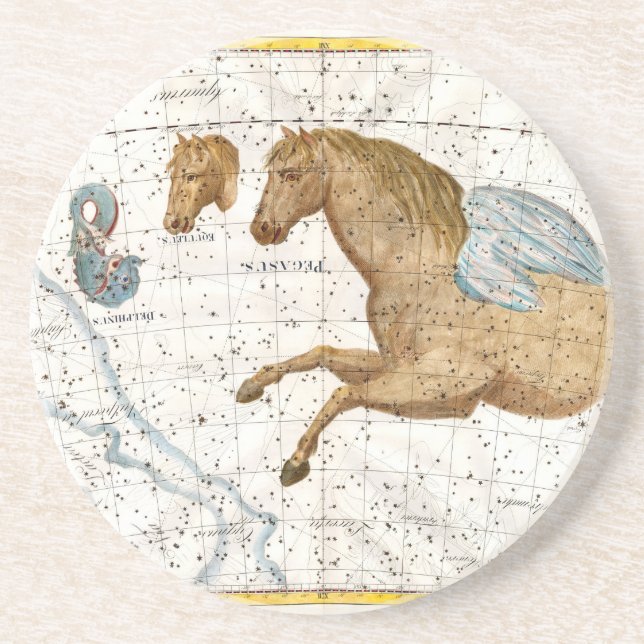 Dessous De Verre En Grès Carte céleste Pegasus (Devant)
