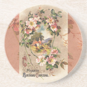 Dessous De Verre En Grès Carte d'anniversaire vintage