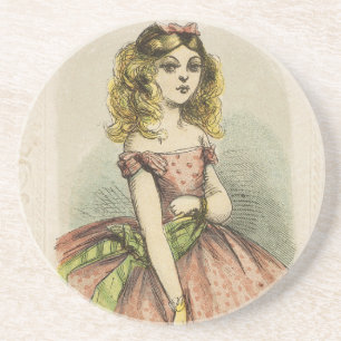 Dessous De Verre En Grès Carte de la Saint-Valentin romantique rétro, 19e s