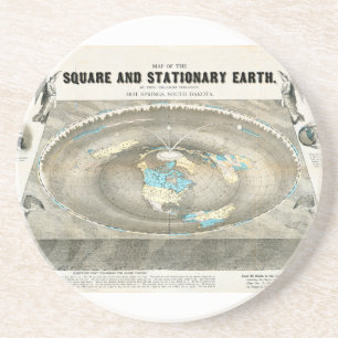 Dessous De Verre En Grès Carte de la Terre plate