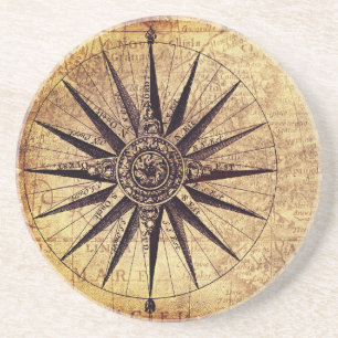 Dessous De Verre En Grès Carte de l'âge de découverte de la boussole Carte 