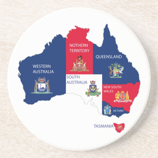 Dessous De Verre En Grès Carte de l'Australie (Devant)