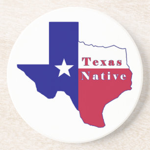 Dessous De Verre En Grès Carte des drapeaux autochtones du Texas
