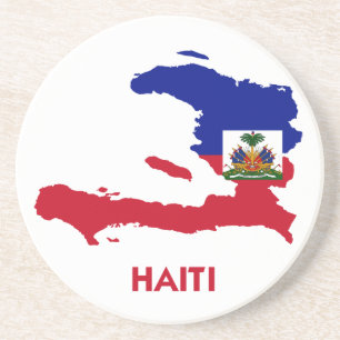 DESSOUS DE VERRE EN GRÈS CARTE DU HAÏTI