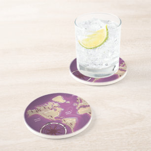 Dessous De Verre En Grès Carte du monde