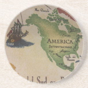 Dessous De Verre En Grès Carte du monde - Amérique