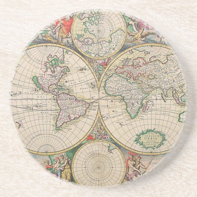 Dessous De Verre En Grès Carte du monde antique (Devant)