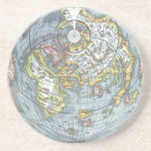 Dessous De Verre En Grès Carte du monde antique en forme de cœur vintage Pe
