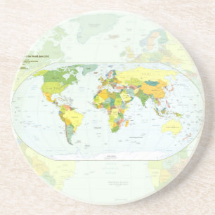 Dessous De Verre En Grès Carte du monde Atlas Poster Politique : Décoration