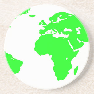 Dessous De Verre En Grès Carte du monde blanc vert