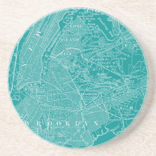 Dessous De Verre En Grès Carte graphique de New York (Devant)