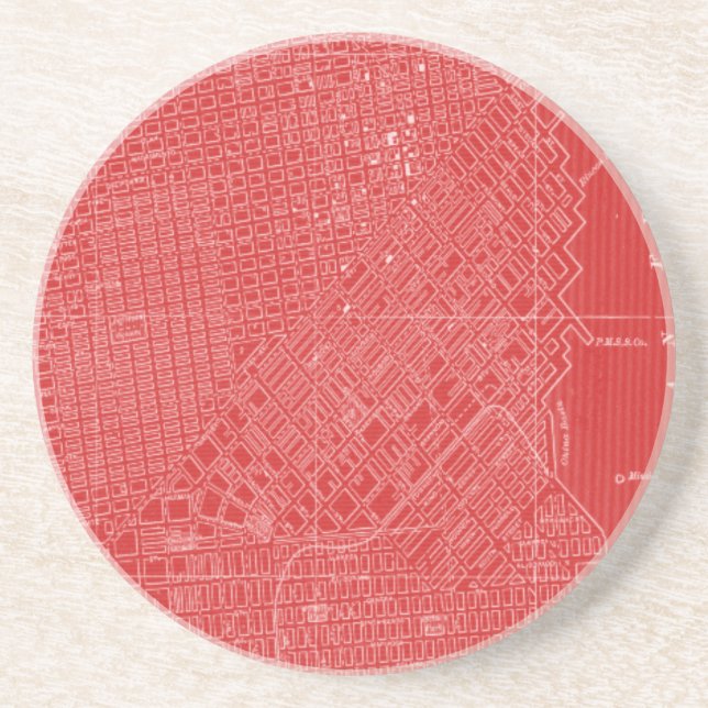 Dessous De Verre En Grès Carte graphique de San Francisco (Devant)