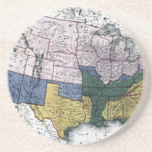 DESSOUS DE VERRE EN GRÈS CARTE : GUERRE CIVILE, 1864