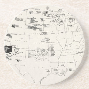 DESSOUS DE VERRE EN GRÈS CARTE : INDIENS D'AMERIQUE 2