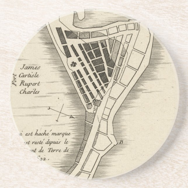 Dessous De Verre En Grès CARTE : La JAMAÏQUE, 1755 (Devant)