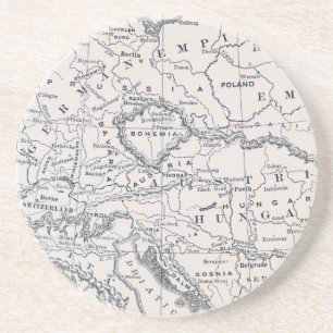 DESSOUS DE VERRE EN GRÈS CARTE : L'ALLEMAGNE ET L'AUTRICHE