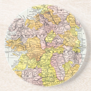Dessous De Verre En Grès CARTE : L'IRLANDE, c1890