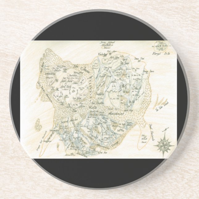 Dessous De Verre En Grès Carte marquée de Trino (Devant)