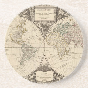 Dessous De Verre En Grès Carte mondiale 9
