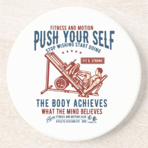 Dessous De Verre En Grès Carte postale Motivation Fitness Gym vintage